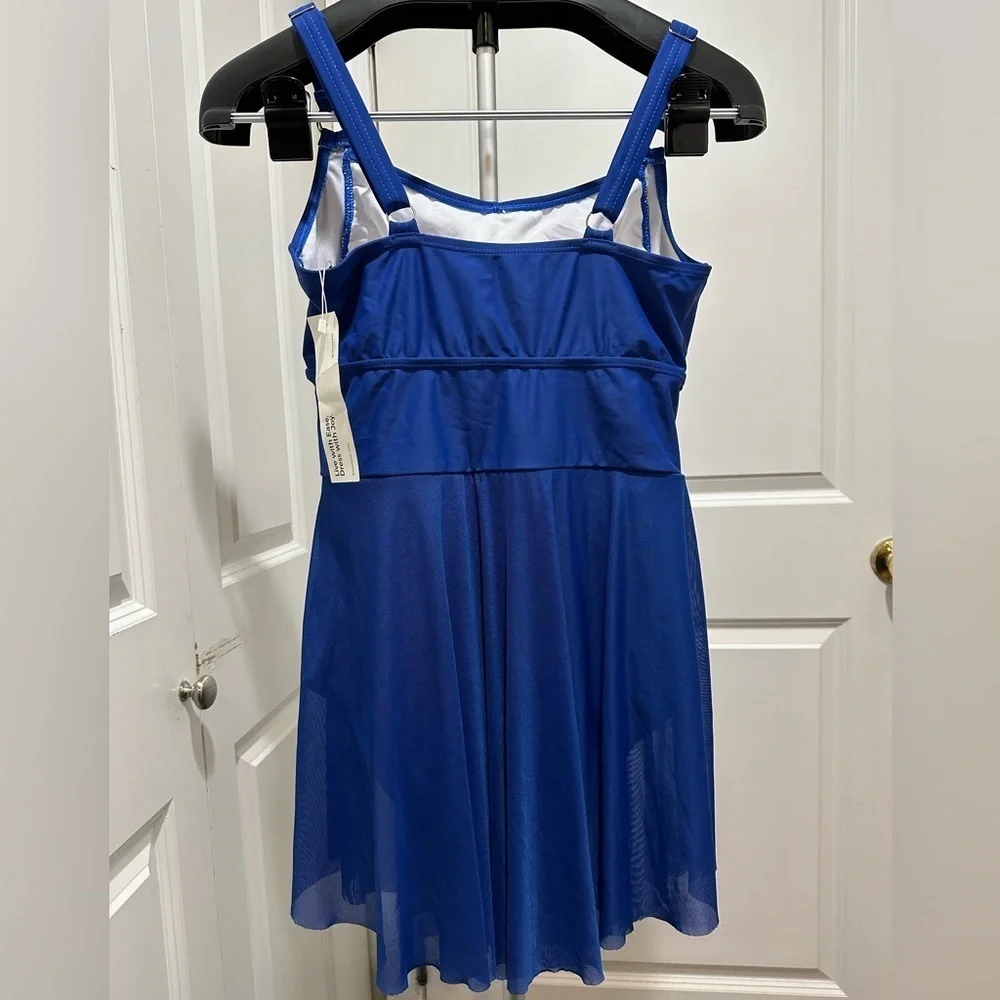 BloomChic Size L Ruched Sculpt Waist  Adjustable Straps Swim Dress - Picture 2 of 4